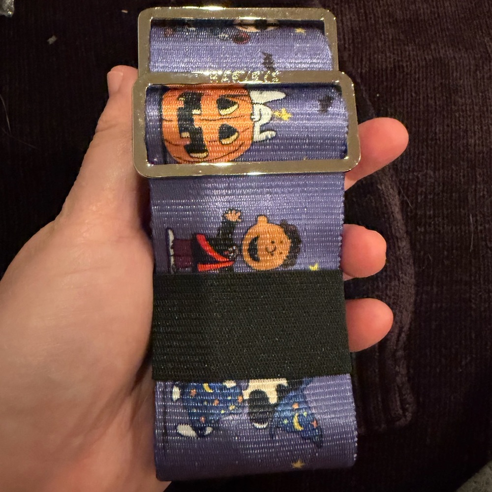 Harveys Snoopy Peanuts Halloween Themed Purple Click n Carry Purse Strap